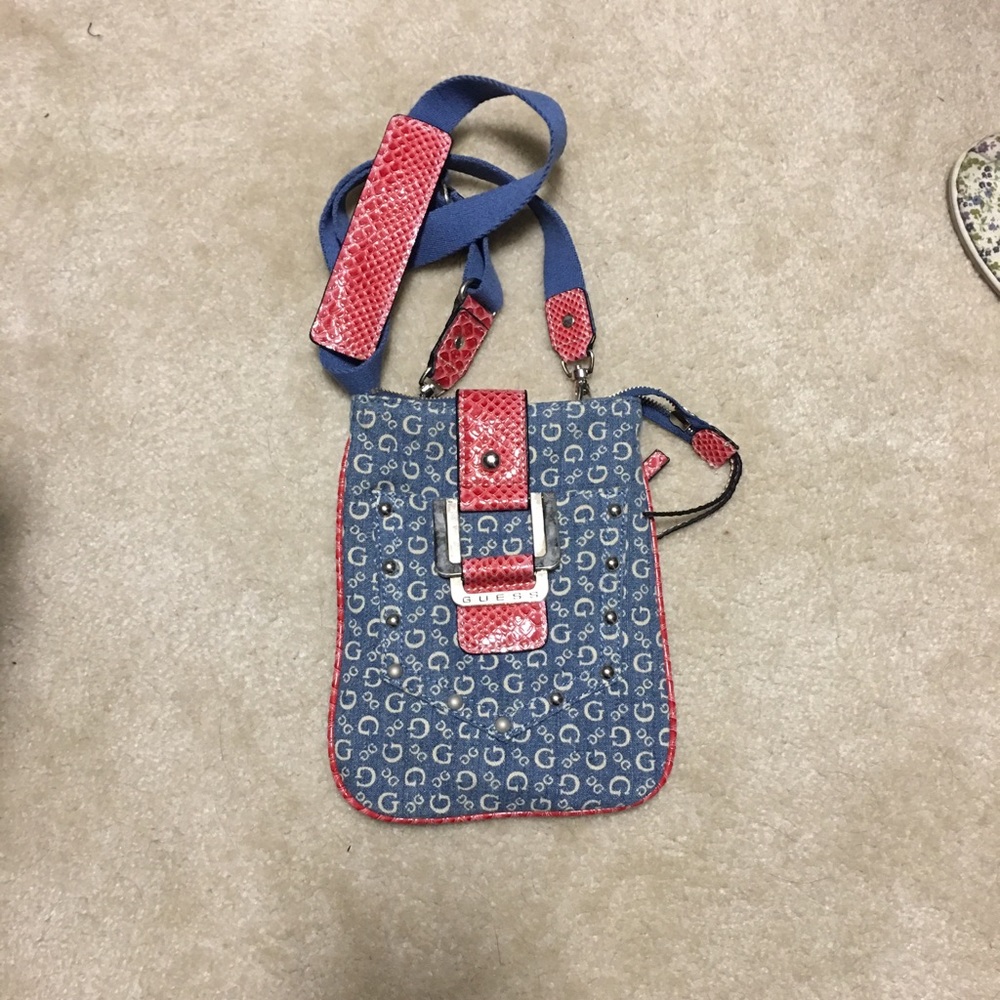 Guess Denim and Snake Skin Cross Body